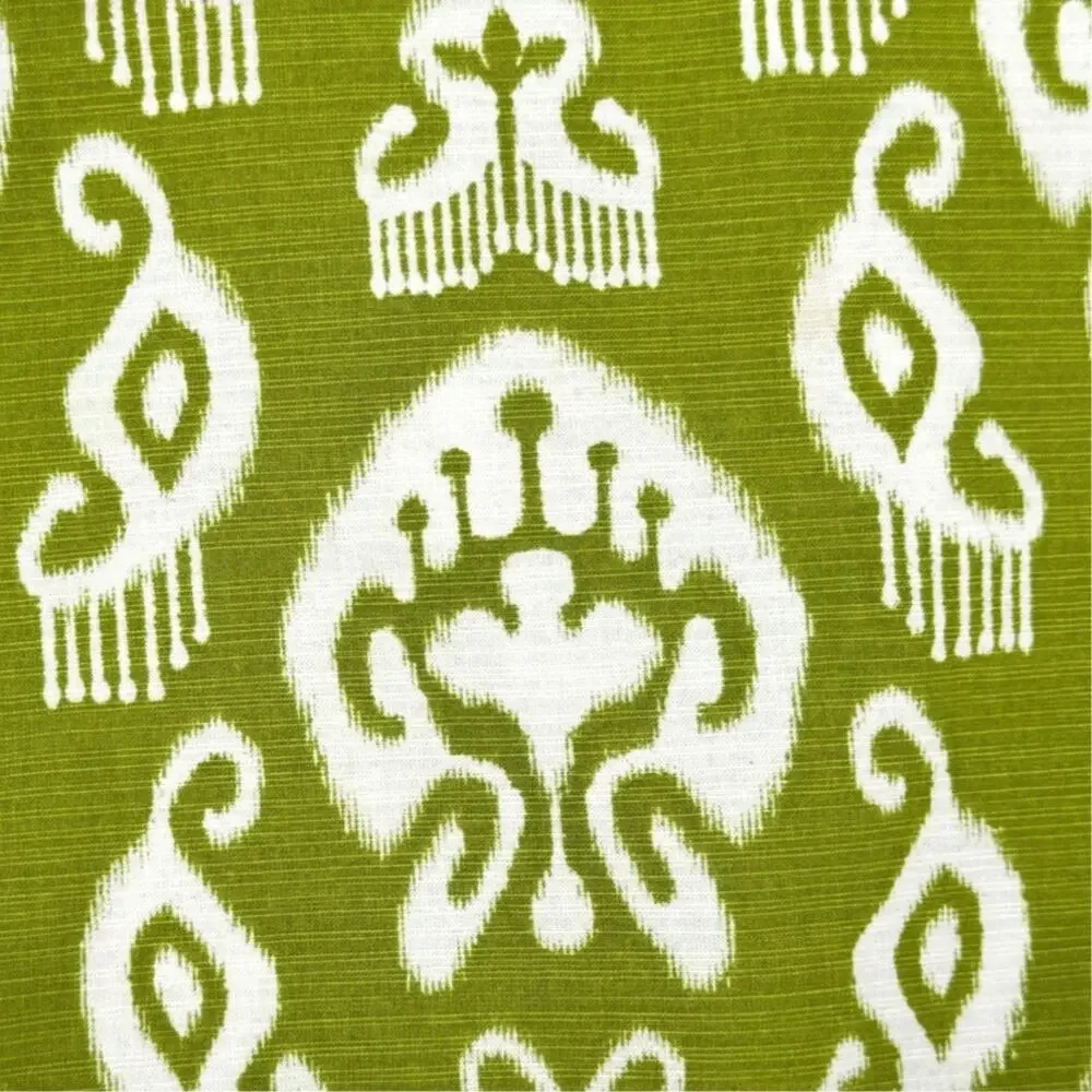 Gymboree 6-12 Month Chartreuse Green & White Ikat Print Cotton Jumper Dress